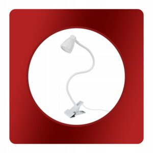 Lampka Biurkowa Z Metalowym Klipsem I Podstawką Biała Izoxis