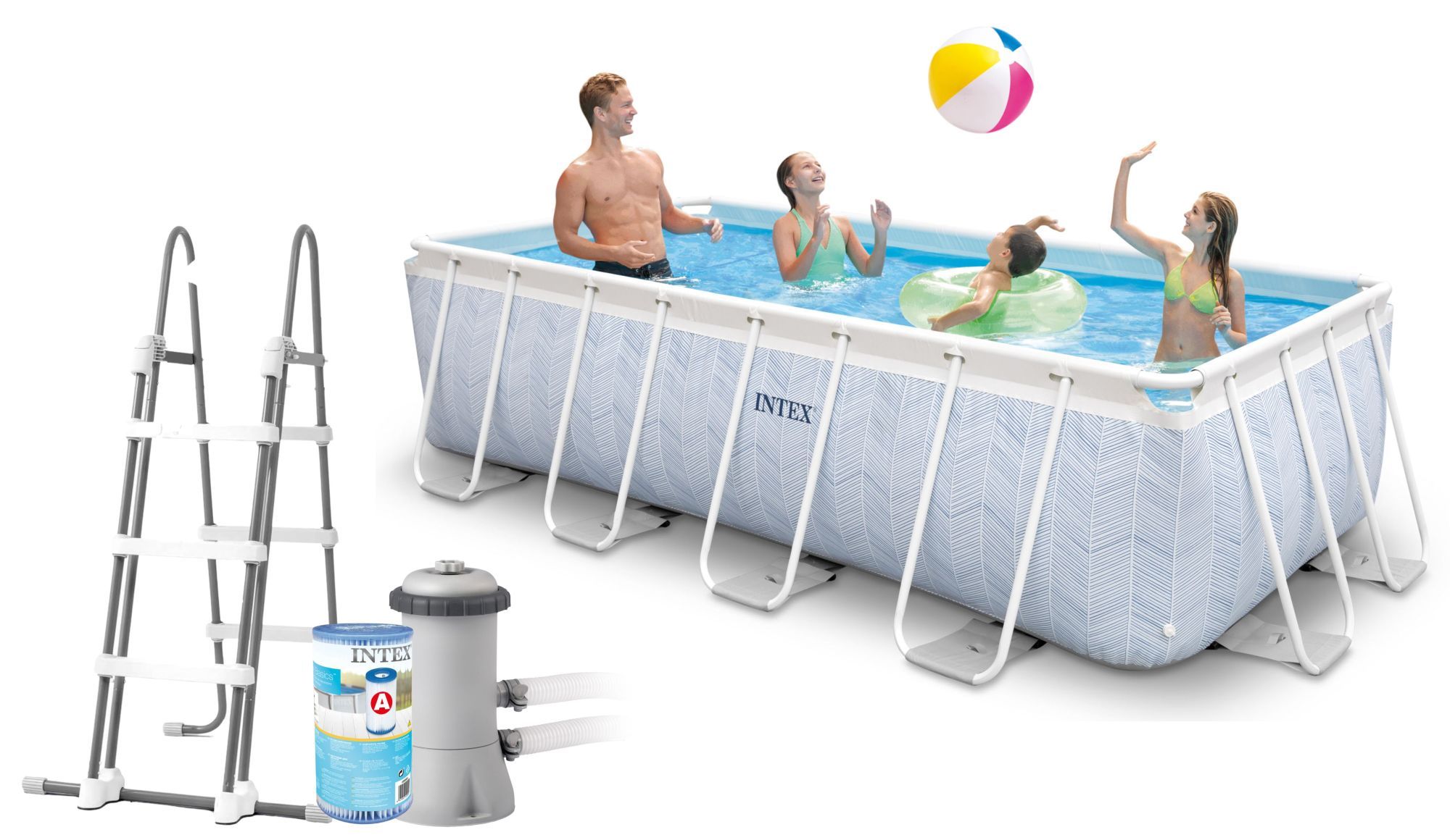 Basen ogrodowy stelażowy Chevron Prism Frame Rectangular 400x200x100 cm INTEX 26780 NP - obrazek 11