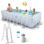 Basen ogrodowy stelażowy Chevron Prism Frame Rectangular 400x200x100 cm INTEX 26780 NP