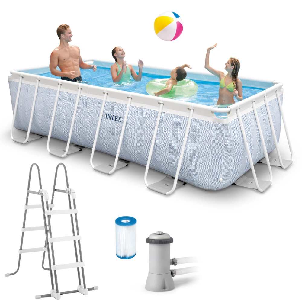 Basen ogrodowy stelażowy Chevron Prism Frame Rectangular 400x200x100 cm INTEX 26780 NP