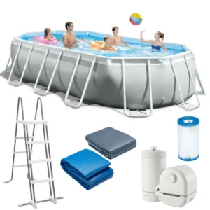 Basen ogrodowy stelażowy Prism Frame Oval 503x274x122 cm INTEX 26796 NP