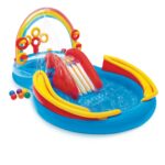 Super kolorowy tęczowy plac zabaw z basenem i zjeżdżalnią INTEX 57453