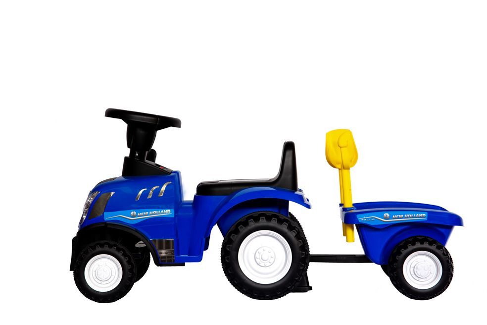 Jeździk odpychacz traktor z przyczepką i funkcjami dźwiękowymi oraz świetlnymi NEW HOLLAND niebieski - obrazek 3