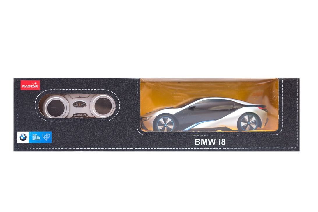 BMW I8 R/C skala 1:24 Rastar 48400 samochód sterowany srebrny - obrazek 2