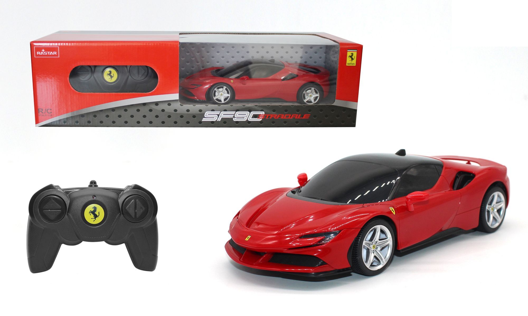 Ferrari SF90 Stradale R/C skala 1:24 Rastar 97600 samochód sterowany czerwony - obrazek 2