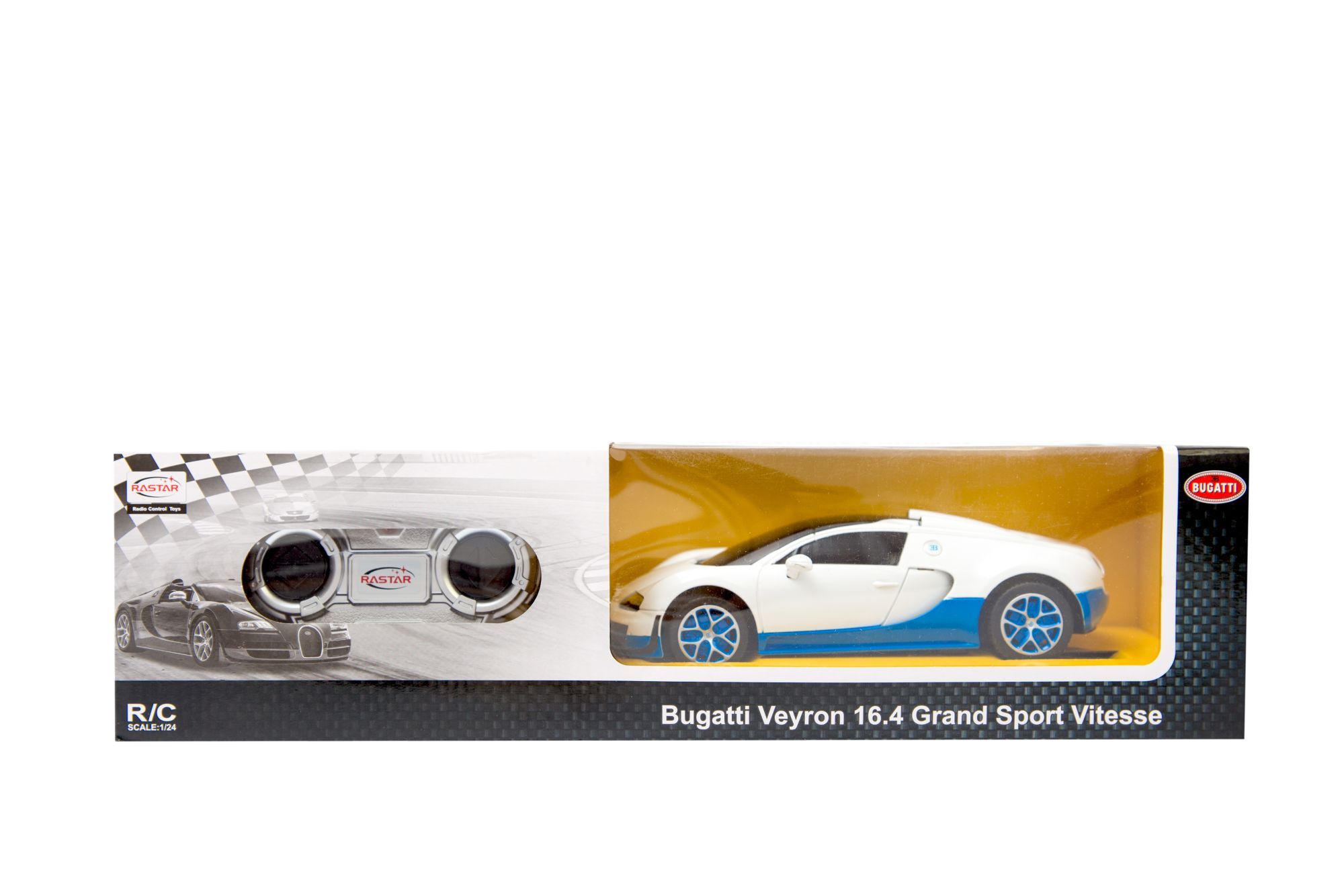 Bugatti Veyron Grand Sport R/C skala 1:24 Rastar 47000 samochód sterowany biały - obrazek 3