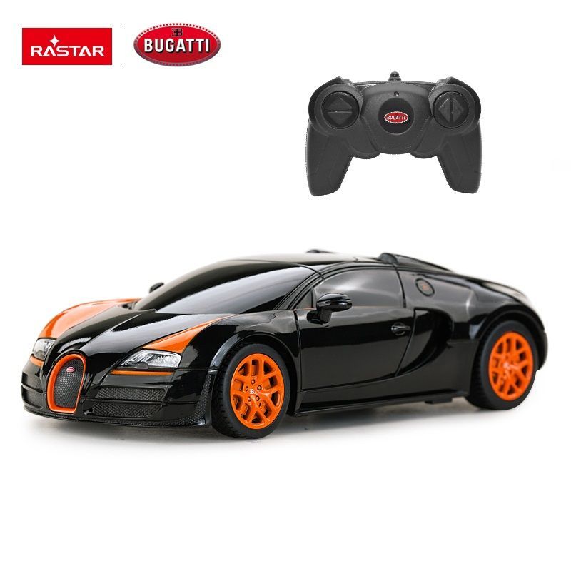 Bugatti Grand Sport R/C skala 1:24 Rastar 47000 samochód sterowany czarny - obrazek 6
