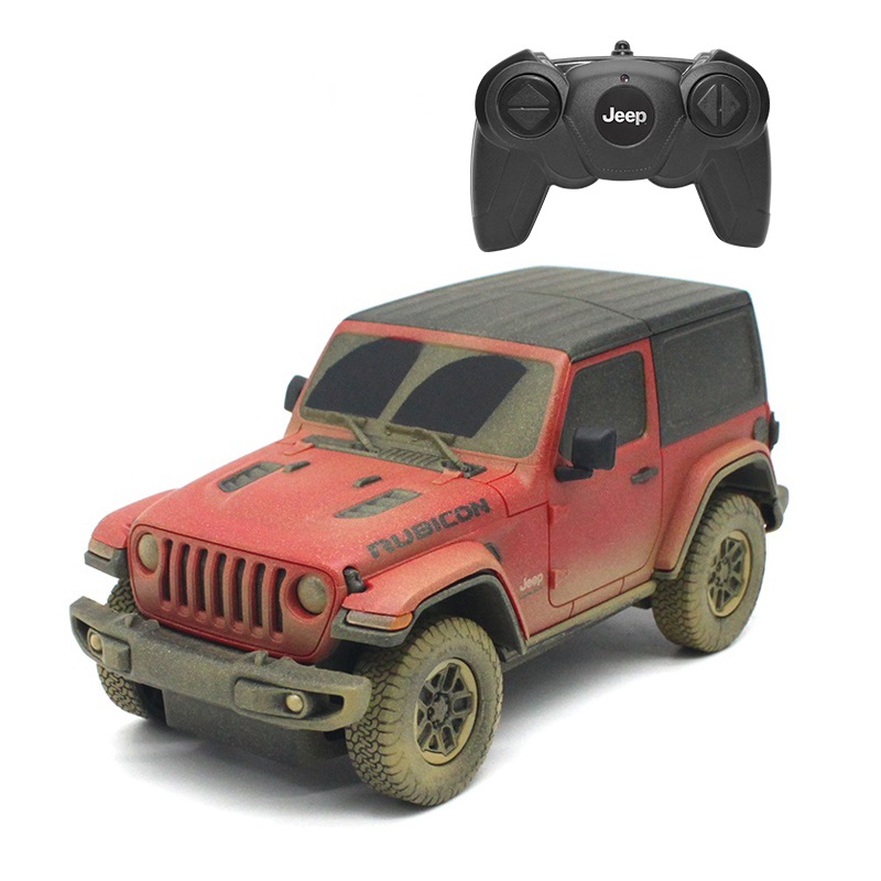 JEEP Wrangler Rubicon R/C skala 1:24 Rastar 79500-4 Muddy version samochód sterowany czerwony - obrazek 2