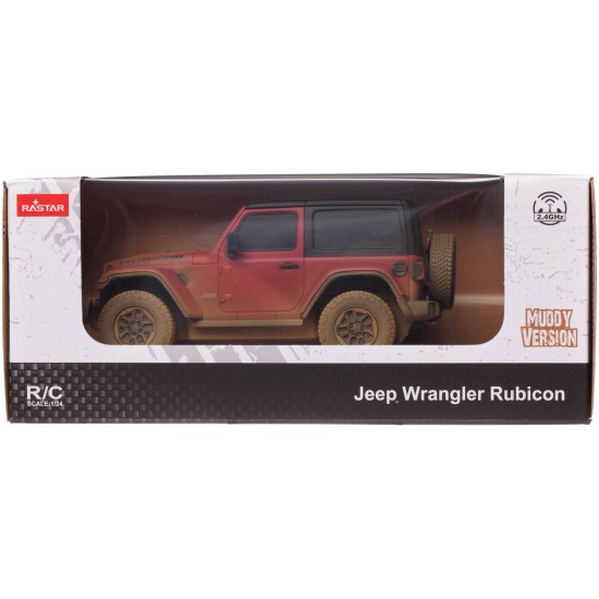 JEEP Wrangler Rubicon R/C skala 1:24 Rastar 79500-4 Muddy version samochód sterowany czerwony - obrazek 8