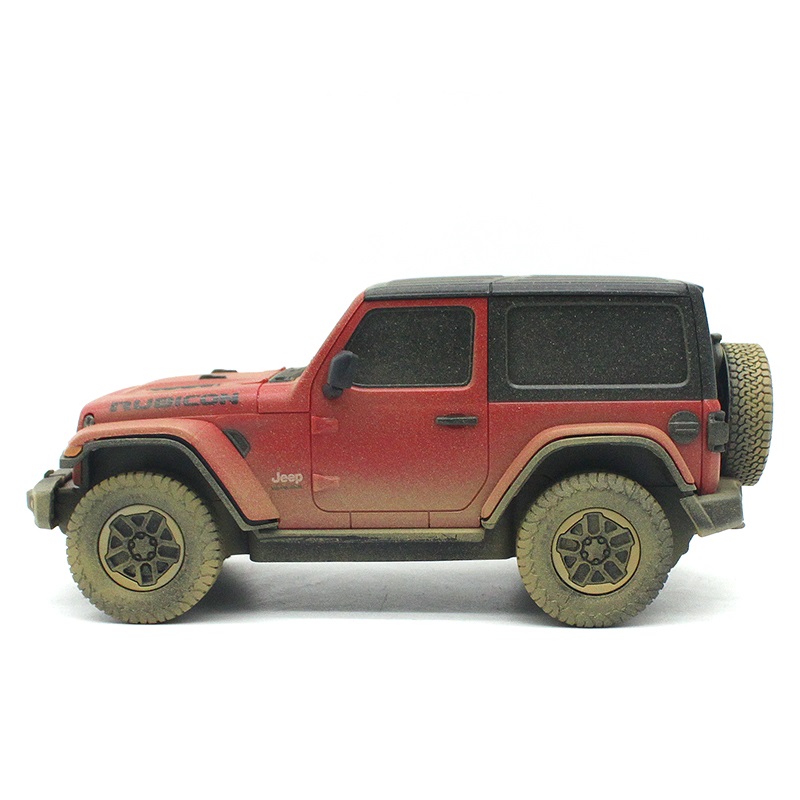JEEP Wrangler Rubicon R/C skala 1:24 Rastar 79500-4 Muddy version samochód sterowany czerwony - obrazek 3