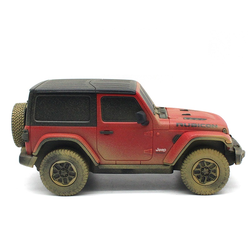 JEEP Wrangler Rubicon R/C skala 1:24 Rastar 79500-4 Muddy version samochód sterowany czerwony - obrazek 4