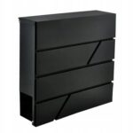 Skrzynka na listy wrzutnia, z gazetnikiem Malatec szary