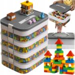 Pojemnik na Klocki Pudełko 29l Organizer z Przegródkami Duży 4 Piętrowy