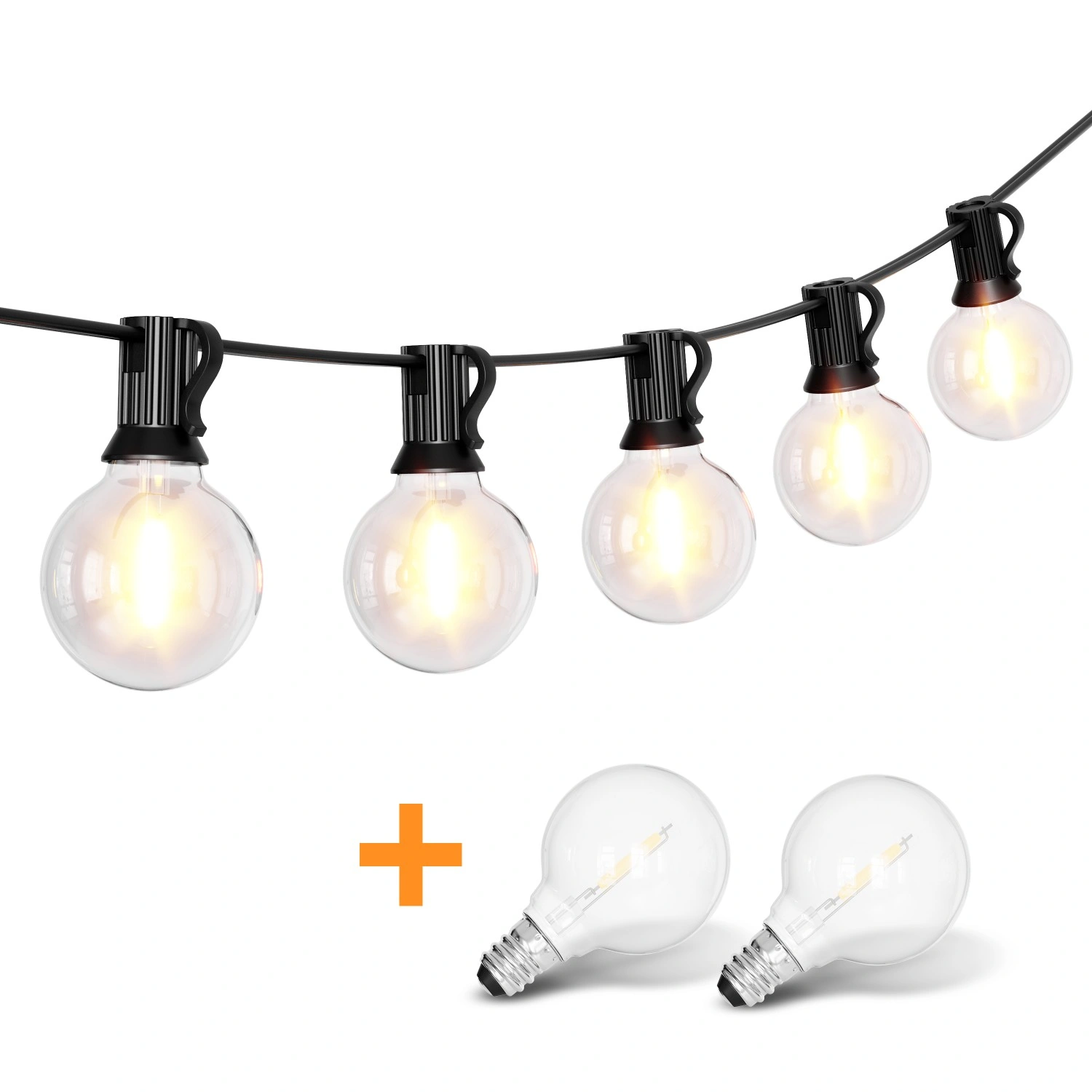 Girlanda ogrodowa 20m LED 30 żarówek IP44 – lampki dekoracyjne balkon taras ciepłe światło - obrazek 5